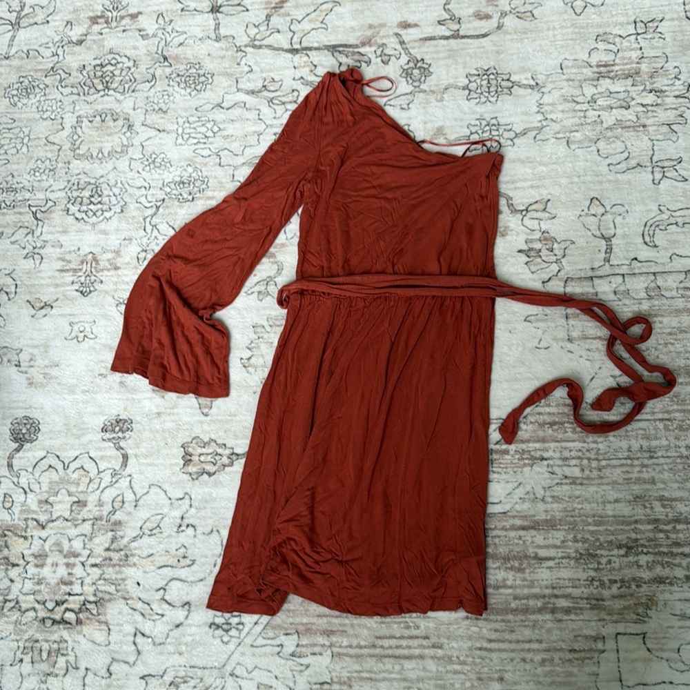 H&M One-Shoulder Rust Dress - Picture 2 of 3